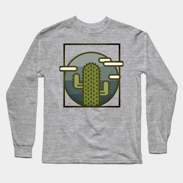 Vintage Cactus Flower Desert Types Long Sleeve T-Shirt by ChristianShirtsStudios